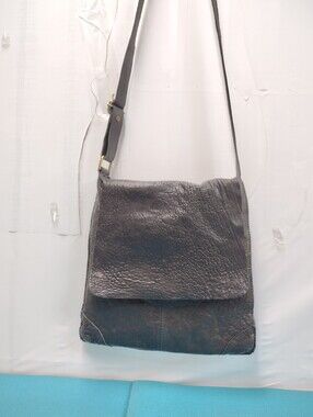 Maxon Black Leather Crossbody Messenger Bag w/Adjustable Strap Made in Italy
